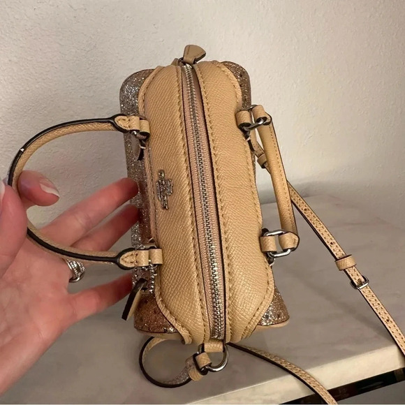 Coach Micro Sparkle Limited Edition Bennett Gold Star Glitter Satchel - Picture 7 of 13